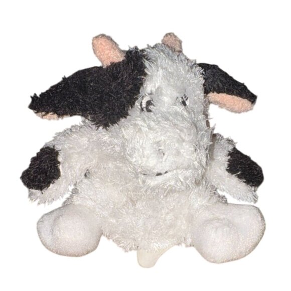 Animal Alley VERY SOFT BLACK & WHITE COW 4" Bean Bag Stuffed Animal Toy - Picture 1 of 4